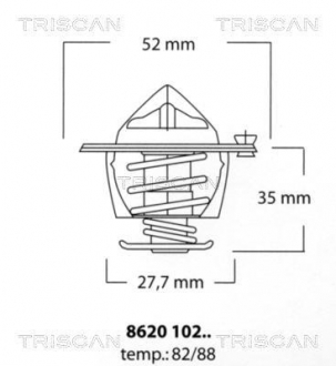 Термостат системи охолодження двигуна TRISCAN 8620 10288