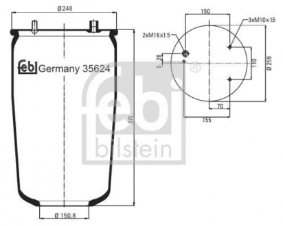 Балон подушки пневматичної підвіски FEBI BILSTEIN 35624