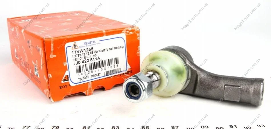 Наконечник рулевой тяги Audi A3/Golf IV/Octavia 96-05 Л. ASMETAL 17VW1255 (фото 1)