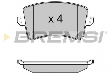 Колодки тормозные задние A4 07-/Q5 12- (ATE) BREMSI BP3349 (фото 1)