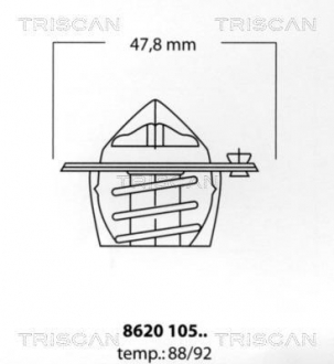 Термостат системи охолодження двигуна TRISCAN 8620 10588 (фото 1)