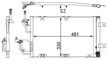 Радіатор кондиціонера Astra H 1.3/1.7/1.9 CDTI 05- MAHLE / KNECHT AC 400 000S