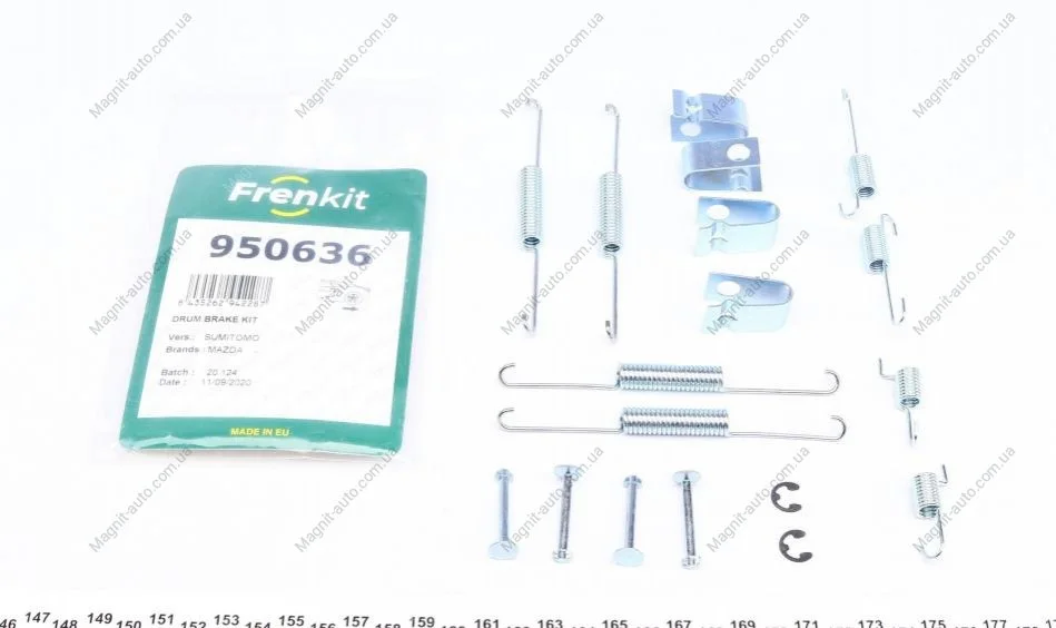Ремкомплект колодок стояночного тормоза FRENKIT 950636 (фото 1)