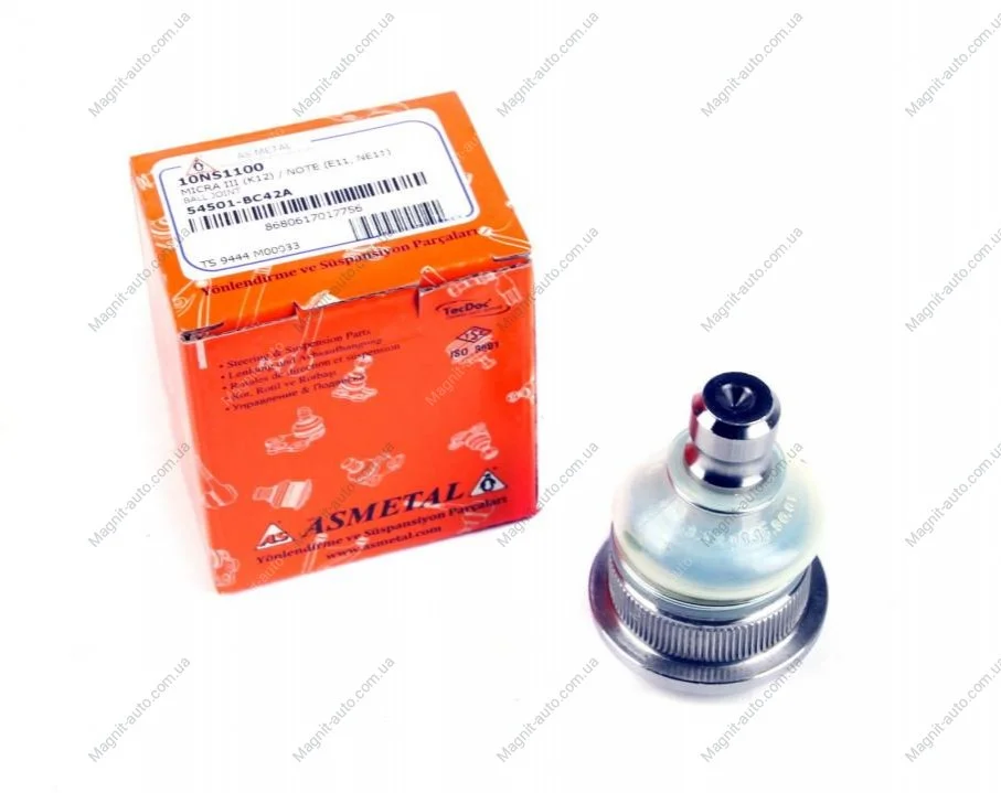 Опора шаровая (передняя/снизу) Nissan Note/Micra 02-13 ASMETAL 10NS1100 (фото 1)