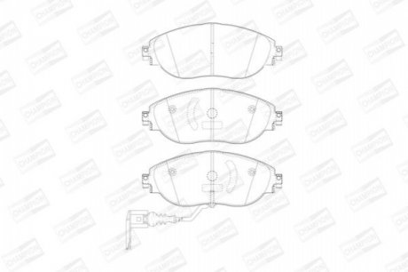 VW Тормозные колодки передн.Audi A3,Seat,Skoda Octavia,Golf VII,Sharan 10- CHAMPION 573418CH
