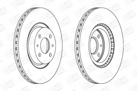 FIAT Диск тормозной передн.Doblo,Bravo, Marea,Alfa Romeo 155,Lancia 96-01 CHAMPION 561387CH