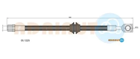 BMW Шланг тормозной пер. MINI Cooper, Cooper S, One, One D, Works ADRIAUTO 05.1225