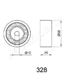 MAZDA Ролик натяжителя ремня (обводной) 323 2.0TD 98626Premacy JAPANPARTS BE-328 (фото 1)