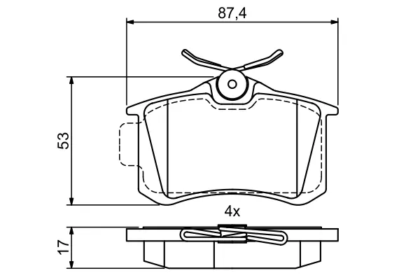 Тормозные колодки задн. AUDI A3,A4,A6 SEAT VW Golf 3/4 SKODA BOSCH 0986495455 (фото 1)