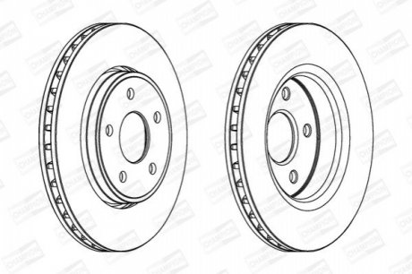 JEEP Диск тормозной передн.Grand Cherokee 3.0 CRD 06- CHAMPION 562854CH-1