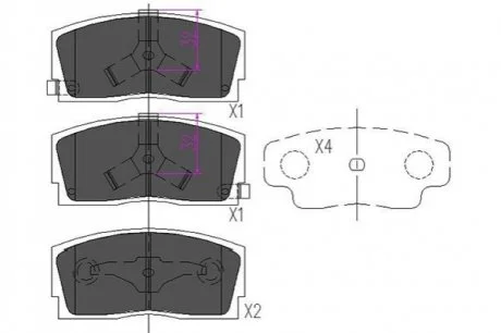 PARTS DAIHATSU Гальмівні колодки передні.Applause 89- KAVO KBP-1501