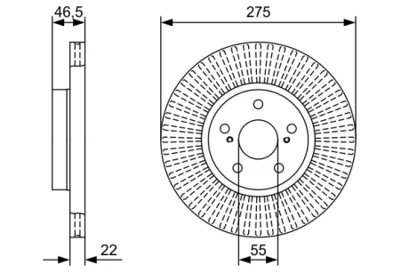 Диск тормозной TOYOTA Corolla \'\'F\'1.8\'99-09 замена на 0986479767 BOSCH 0986479W13