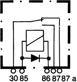 Реле 30A/40A 12V 5 полюсов с гасящим диодом HELLA 4RD 933 332-371