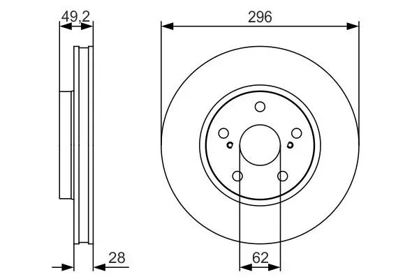 Диск тормозной передн.Lexus IS 05- BOSCH 0986479S40 (фото 1)