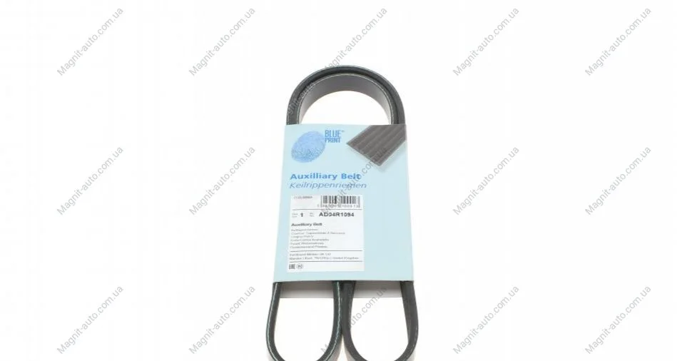 Ремінь генератора поліклиновий BLUE PRINT AD04R1094 (фото 1)
