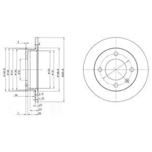 FORD Диск тормозной передний FIESTA 76-89 (221*10) Delphi BG2118 (фото 1)