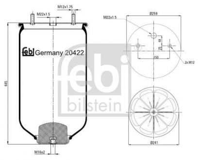 Балон подушки пневматичної підвіски FEBI BILSTEIN 20422