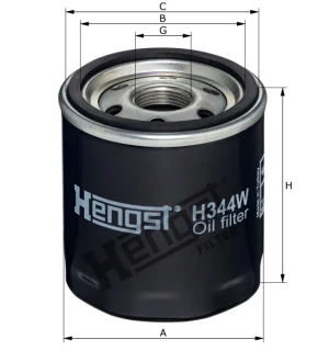 Фільтр масляний Opel Astra K 1.4 15-/Insighia 2.0Turbo 08-13/Corsa E 1.0 14- HENGST FILTER H344W