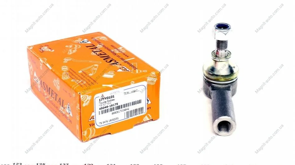 Наконечник рулевой тяги Toyota Camry 91-01/ Avensis 03-08/ Yaris 05- ASMETAL 17TY0101 (фото 1)