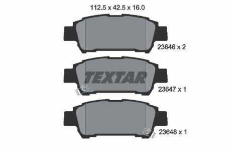 Гальмівні колодки TOYOTA Avensis Verso/Previa "R "00>> TEXTAR ="2364601" (фото 1)