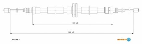 Трос ручного тормоза RENAULT Grand Sceniс III (лев./прав.) ADRIAUTO 41.0299.1 (фото 1)