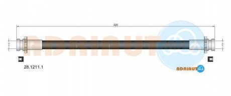 NISSAN Шланг тормозной пер.лев.Sunny N14 90- ADRIAUTO 28.1211.1