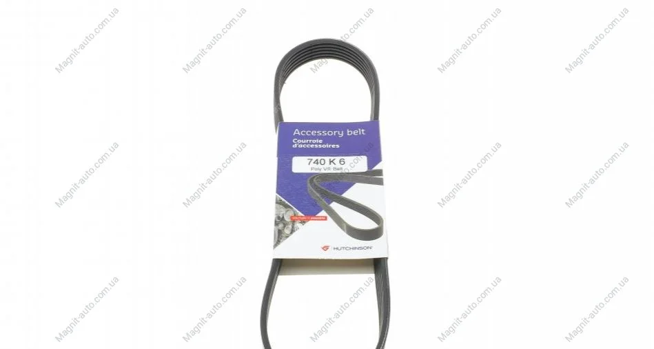 Ремень генератора VW Caddy 1.4 04-06 HUTCHINSON 740 K 6 (фото 1)