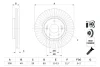 Гальмівний диск HYUNDAI/KIA Santa Fe/Sorento \'\'F \'\'09>> BOSCH ="0986479F19" (фото 1)