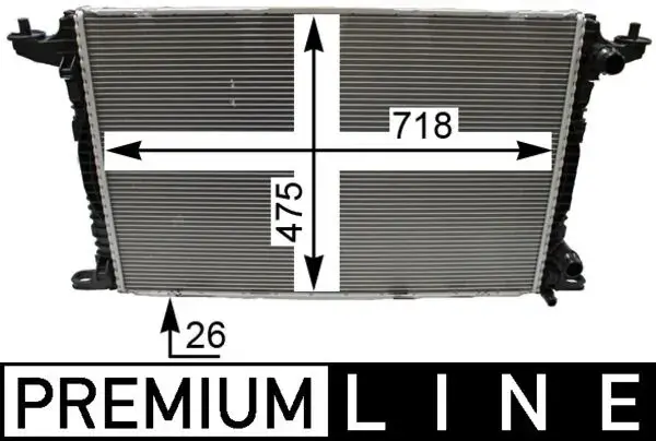 Радіатор Mahle 718 mm AUDI A4/A5/Q5 \'\'1.4-2.0 \'\'15>> MAHLE / KNECHT ="CR2179000P" (фото 1)