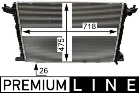 Радіатор Mahle 718 mm AUDI A4/A5/Q5 \'\'1.4-2.0 \'\'15>> MAHLE / KNECHT ="CR2179000P"