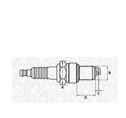 Свічка зпалювання CT6FMR ВАЗ 2108-099, DAEWOO LANOS 1.5 (вир-во) MAGNETI MARELLI 062000771304 (фото 1)