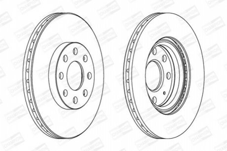 OPEL Диск тормозной передний Corsa D 06-,Fiat Grande Punto 05- CHAMPION 562304CH