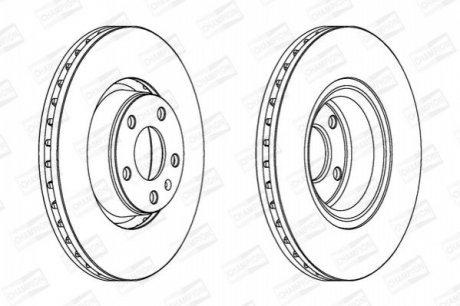 VW Диск тормозной передн.вент. Audi A6,A8 97- CHAMPION 562265CH-1