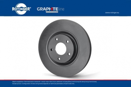 Диск тормозной вентилируемый графитовый (кратно 2) SUBARU IMPREZA [326X53] (10 Holes - 2 Hole Circles) ROTINGER RT 20194-2HP-GL/T5