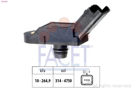 Датчик давления воздуха Citroen C4/C5 / Peugeot 207/308 1.6 i 06-> FACET 10.3164