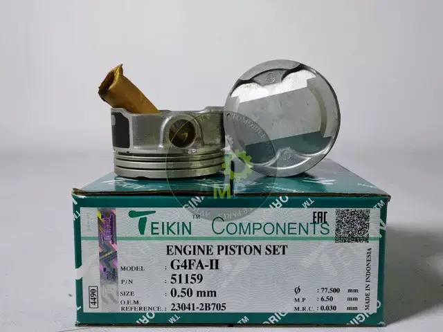 Поршень ДВЗ 0.5 (4од.+пальці) Hyundai Solaris (14-), KIA Rio (11-) (G4FA-II) 1.4 DOHC MPI (51159-050) TEIKIN 51159050 (фото 1)