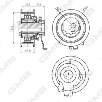 Натягувач ременя ГРМ VW Polo/Up!/ Skoda Fabia/Rapid/ Seat Ibiza (1.0 MPI/TSI (EA211: CHYA, CHYB, CPGA, CUSA) GMB GTB0710