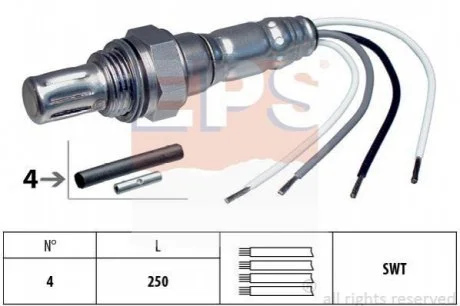 Лямбда-зонд (перед каталізатором) BMW/VAG/Jeep Compass 2.4 06-/Grand Cherokee II 4.7 99-10/Patriot 2.4 08-17 EPS 1.997.007