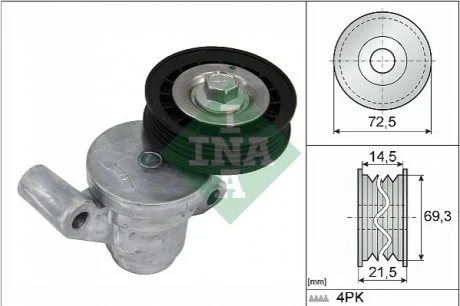 Натяжитель ремня поликлинового (приводного), FORD Mondeo 15- INA 534 0705 10