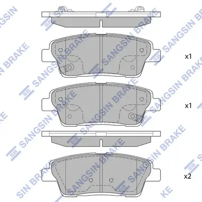 Колодки гальмівні задн.) (116.8*43.4*15.0) Hyundai Genesis (12-), KIA K9 (12-) HI-Q Hi-Q (SANGSIN) SP1546 (фото 1)
