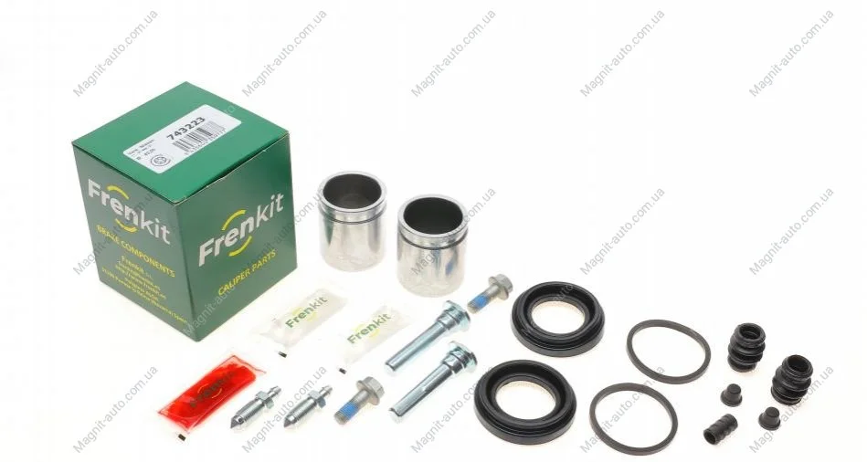 Ремкомплект переднего суппорта (d=43mm + поршни + направляющие) Nissan Navara D22 (96-)/Ford Ranger (97-) ver.Tokico Frenkit FRENKIT 743223 (фото 1)