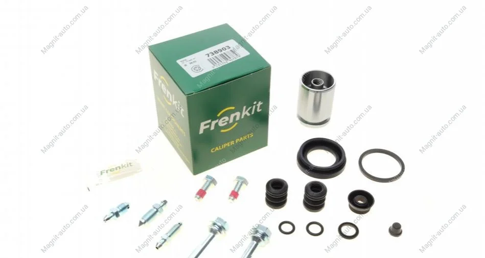 Ремкомплект супорту заднього Audi A4/A6/VW Golf 3/Polo 3/Sharan/Vento (d=38mm)(Lucas/TRW)(+поршень/напрямні) Frenkit FRENKIT 738903 (фото 1)