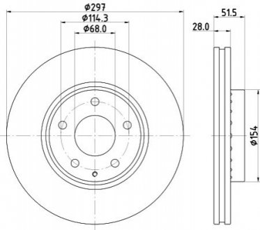 MAZDA Тормозной диск передн.Mazda 6 12-,CX-5 11- HELLA 8DD 355 126-981 (фото 1)