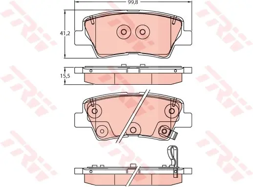 Гальмівні колодки дискові KIA Rio \'\'F \'\'17>> TRW ="GDB2242" (фото 1)
