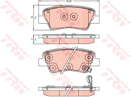 Гальмівні колодки дискові KIA Rio \'\'F \'\'17>> TRW ="GDB2242"