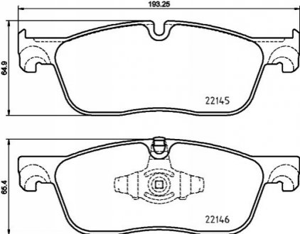 Гальмівні колодки передні Land Rover Evogue 14- HELLA 8DB 355 025-701