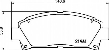 Колодки тормозные дисковые передние Lexus GS 300, 430 (05-11), Camry 2.0, 2.4(01-06), Avensis 1.8, 2.0 (00-03) Nisshinbo NP1077 (фото 1)