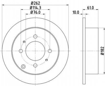 Диск тормозной задний Hyundai Matrix 1.5, 1.6, 1.8 (01-10), Sonata 2.0 (06-)/Kia Magentis 2.0, 2.5 V6 (01-) Nisshinbo ND6005