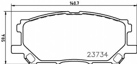 Колодки тормозные дисковые передние Lexus RX 270,350, 400h, 450h (08-)/Toyota Prius Hybrid 1.5 (03-09) Nisshinbo NP1062 (фото 1)