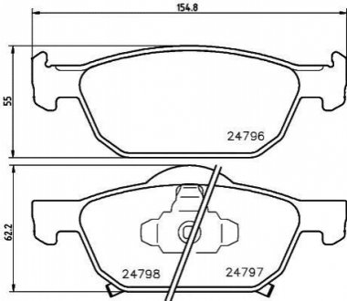 Колодки тормозные дисковые передние Honda Cicic IX 1.6, 1.8, 2., 2.2 (12-), Accord VIII 2.0, 2.4 (08-) Nisshinbo NP8018 (фото 1)